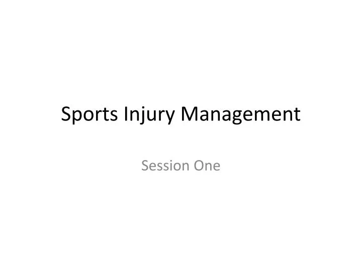 sports injury management