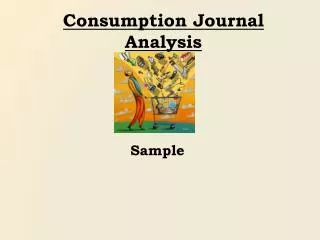 Consumption Journal Analysis