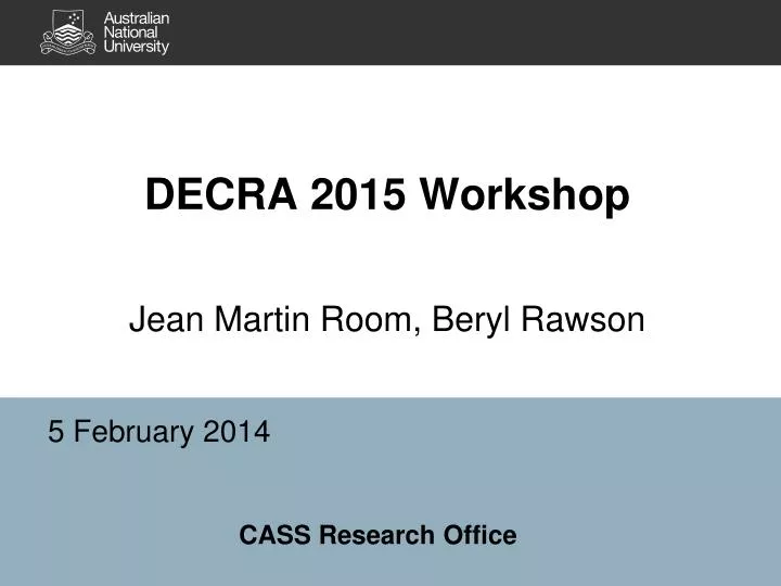 decra 2015 workshop jean martin room beryl rawson