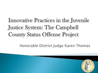 Innovative Practices in the Juvenile Justice System: The Campbell County Status Offense Project
