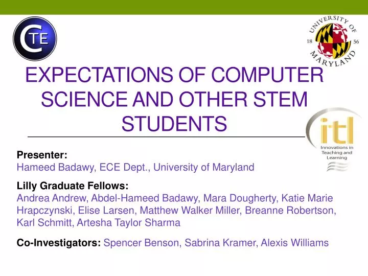 expectations of computer science and other stem students