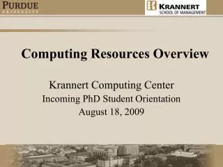 Computing Resources Overview