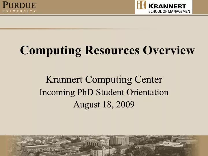 computing resources overview