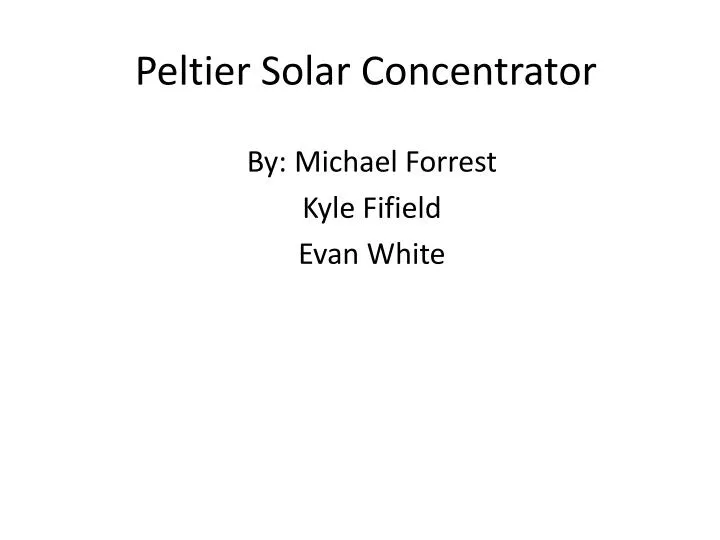 peltier solar concentrator