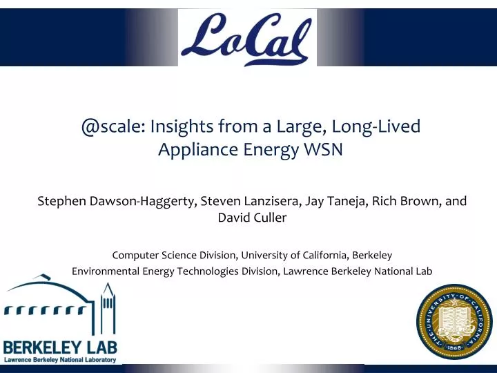 @scale insights from a large long lived appliance energy wsn