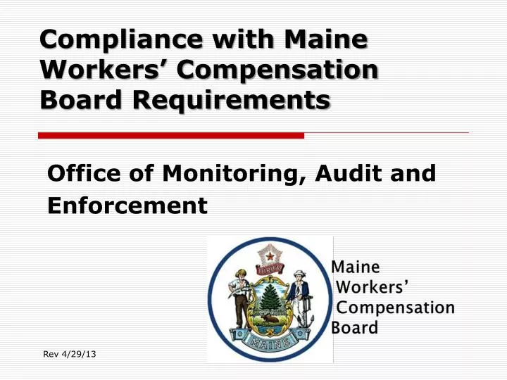 compliance with maine workers compensation board requirements