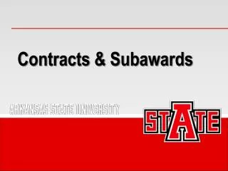 Contracts &amp; Subawards