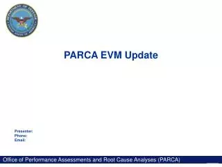 PARCA EVM Update