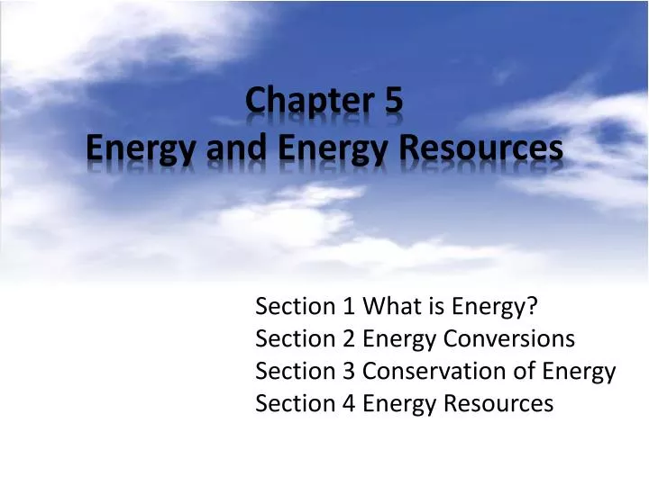 chapter 5 energy and energy resources
