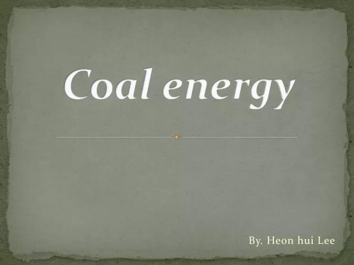 coal energy