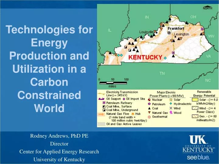 technologies for energy production and utilization in a carbon constrained world