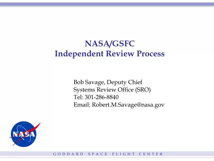 nasa gsfc independent review process