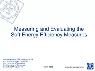 Measuring and Evaluating the Soft Energy Efficiency Measures