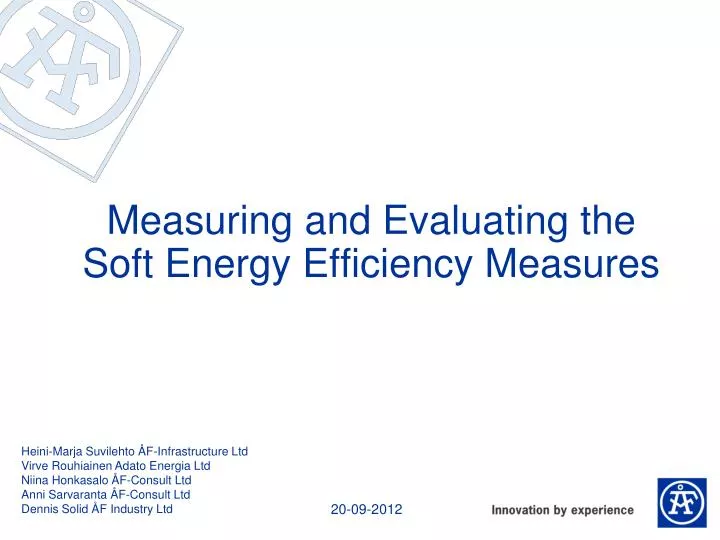 measuring and evaluating the soft energy efficiency measures