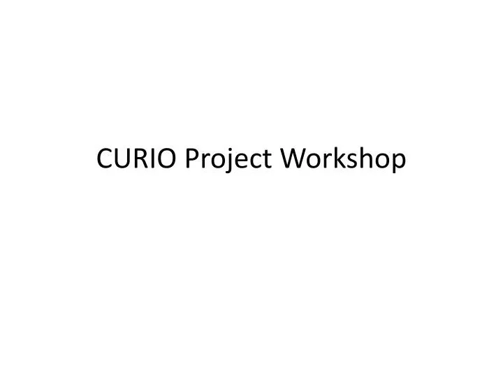 curio project workshop