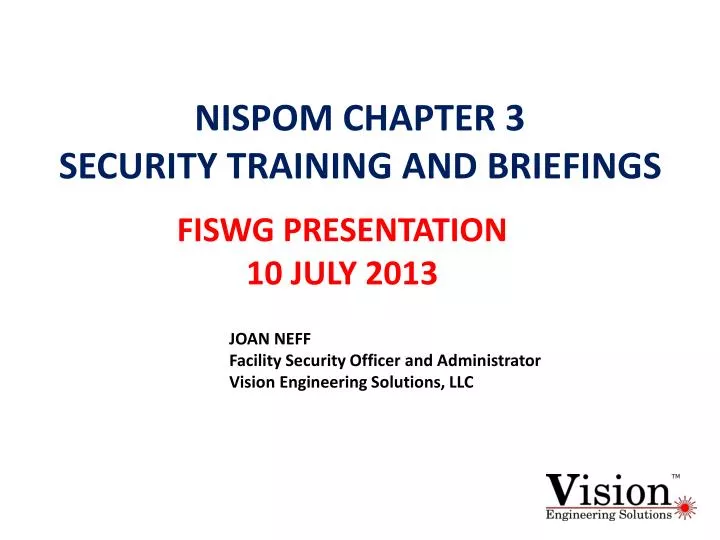 nispom chapter 3 security training and briefings