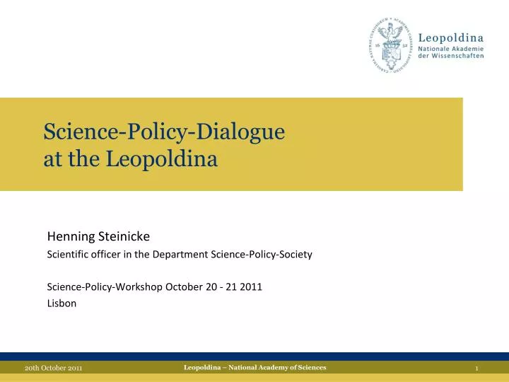 science policy dialogue at the leopoldina