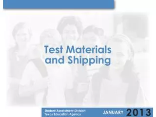 Test Materials Aids/Tools Available Distribution Model Additional Orders