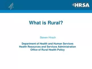 What is Rural?