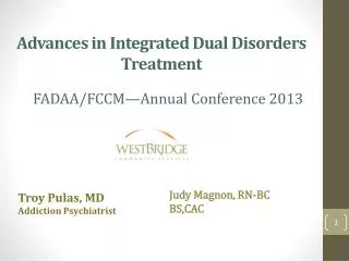Advances in Integrated Dual Disorders Treatment