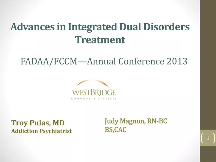 advances in integrated dual disorders treatment