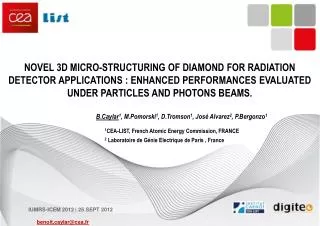 Novel 3D micro-structuring of diamond for radiation detector applications : enhanced performances evaluated under part