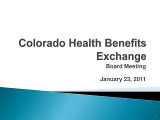 Colorado Health Benefits Exchange