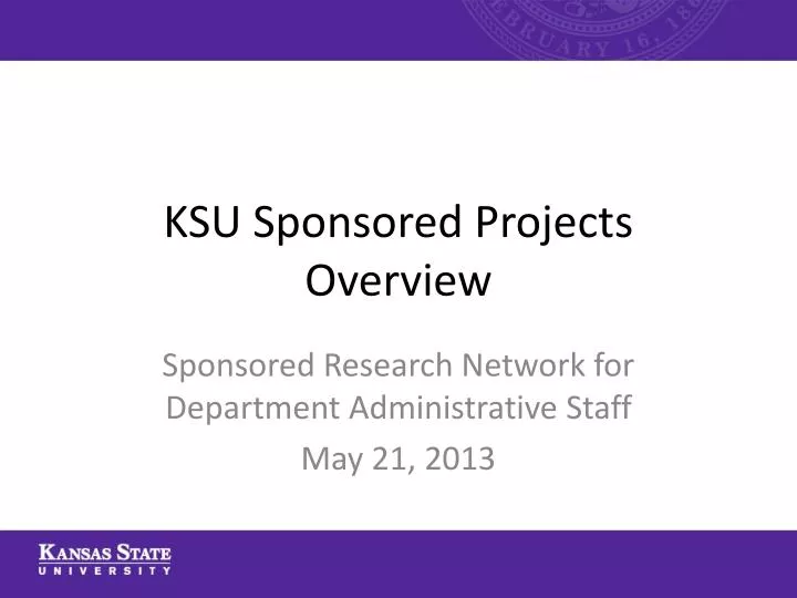 ksu sponsored projects overview