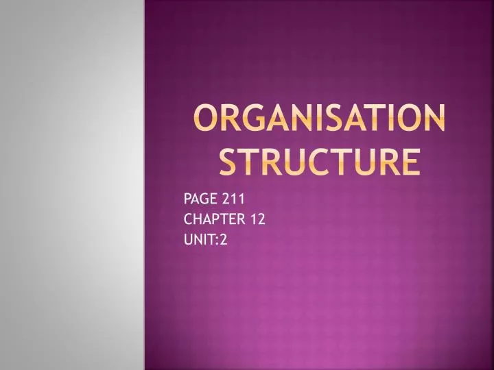 organisation structure