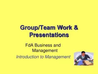 Group/Team Work &amp; Presentations