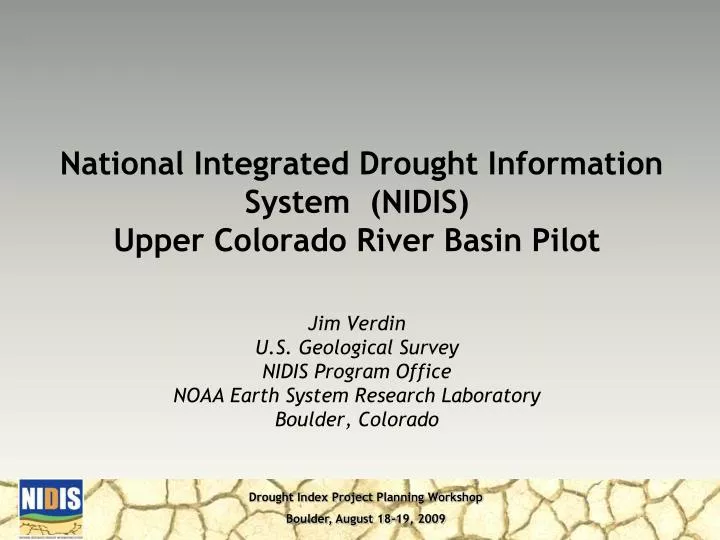 national integrated drought information system nidis upper colorado river basin pilot