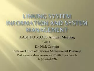 Linking System Information and System Management
