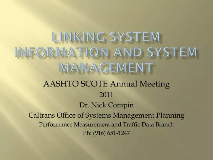 linking system information and system management