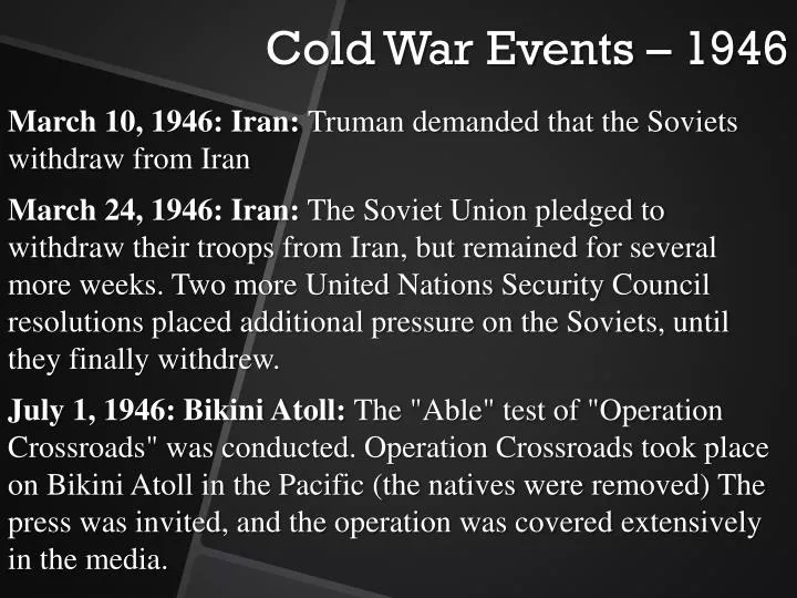 cold war events 1946