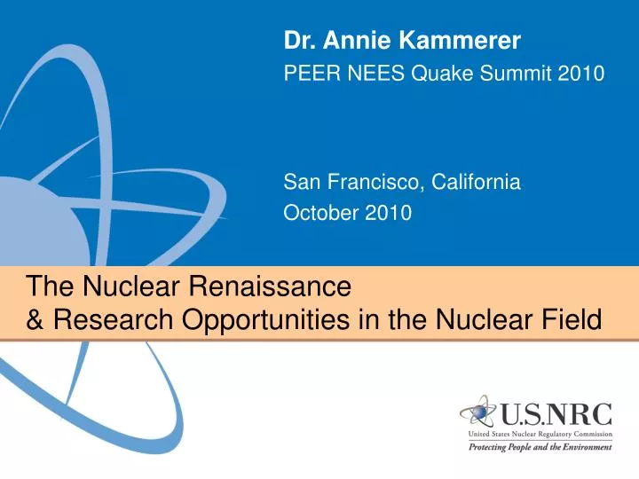 the nuclear renaissance research opportunities in the nuclear field