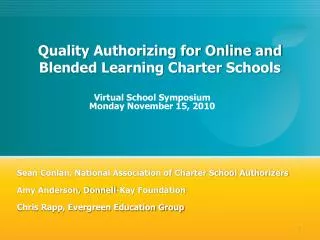 Quality Authorizing for Online and Blended Learning Charter Schools