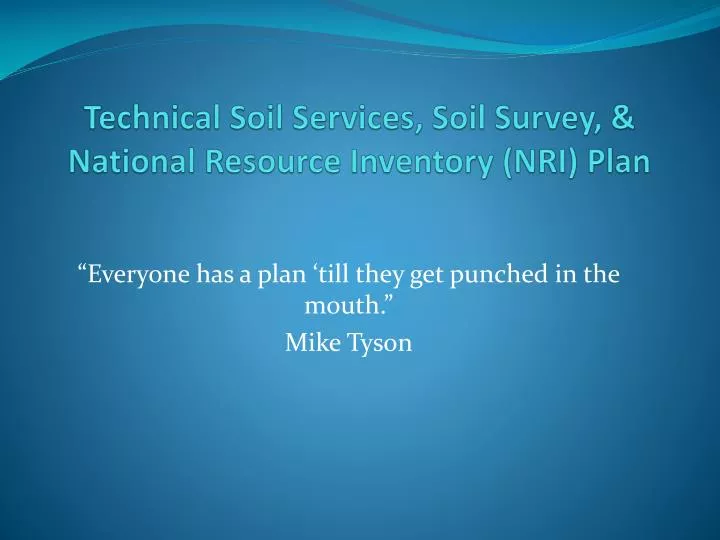 technical soil services soil survey national resource inventory nri plan