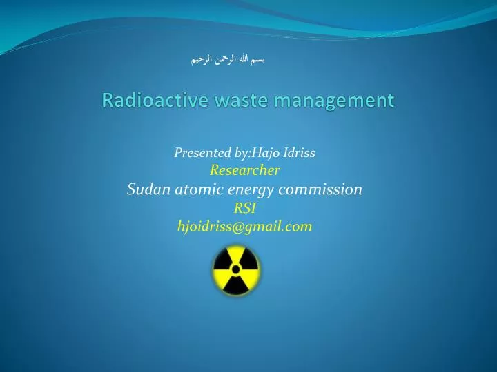 radioactive waste management