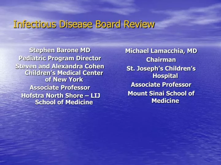 infectious disease board review