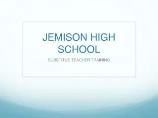 JEMISON HIGH SCHOOL
