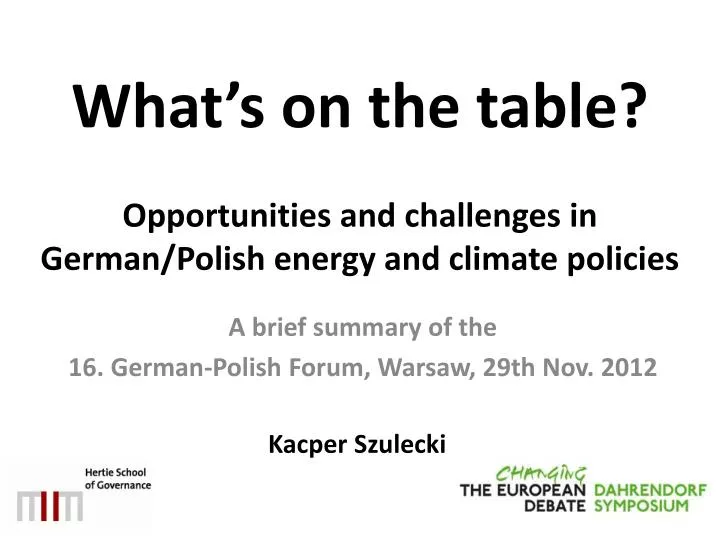 what s on the table opportunities and challenges in german polish energy and climate policies