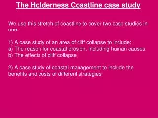 The Holderness Coastline case study