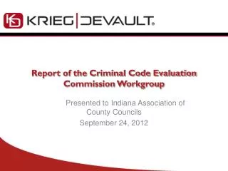 Report of the Criminal Code Evaluation Commission Workgroup
