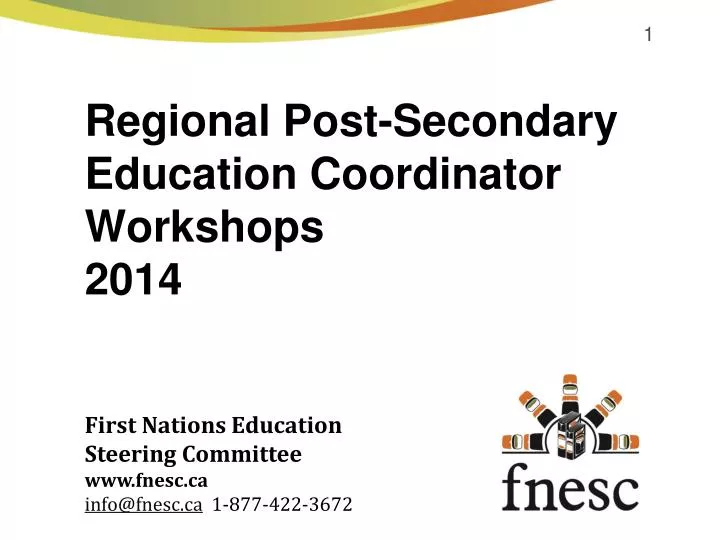 regional post secondary education coordinator workshops 2014