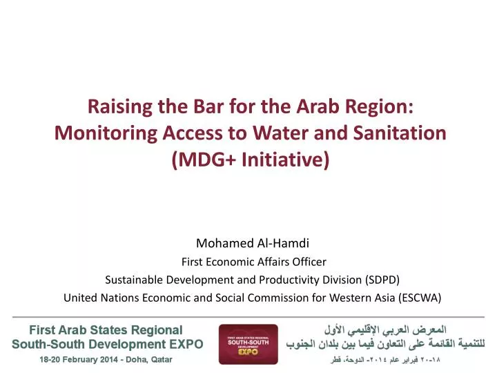 raising the bar for the arab region monitoring access to water and sanitation mdg initiative