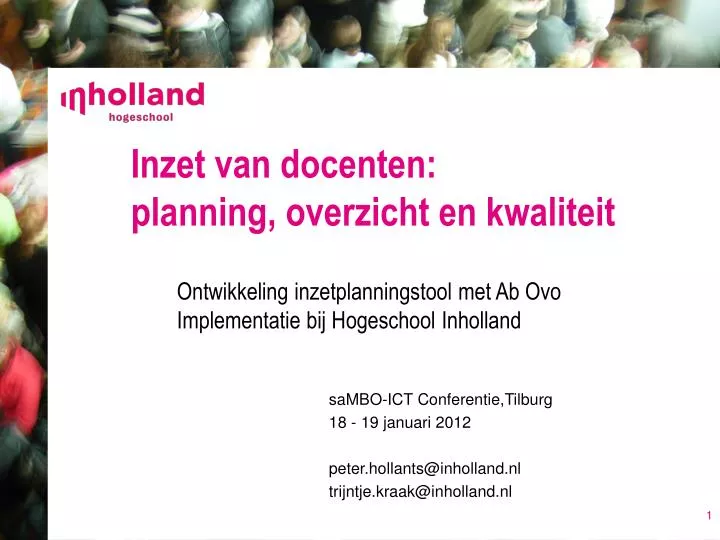 inzet van docenten planning overzicht en kwaliteit