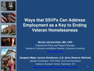 Ways that SSVFs Can Address Employment as a Key to Ending Veteran Homelessness