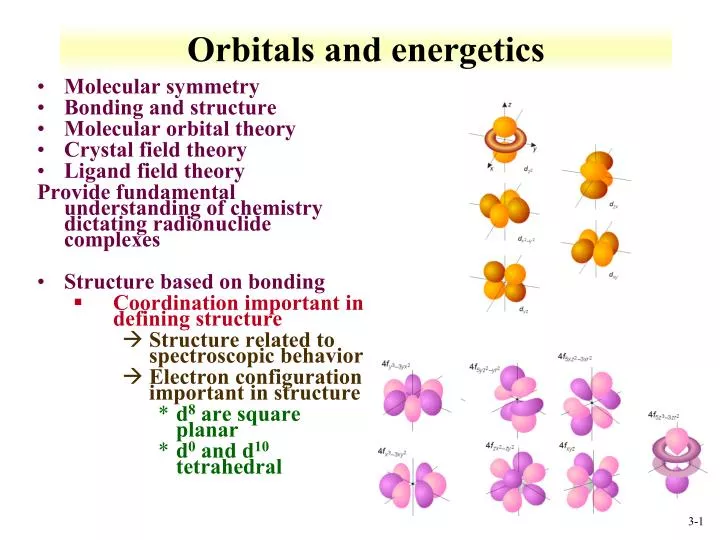 orbitals and energetics