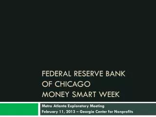 Federal Reserve Bank of Chicago Money Smart Week