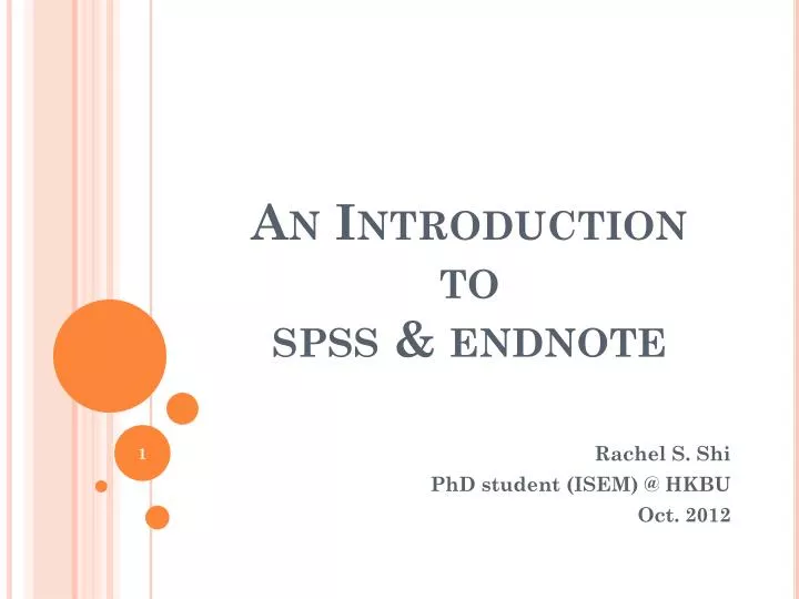 an introduction to spss endnote